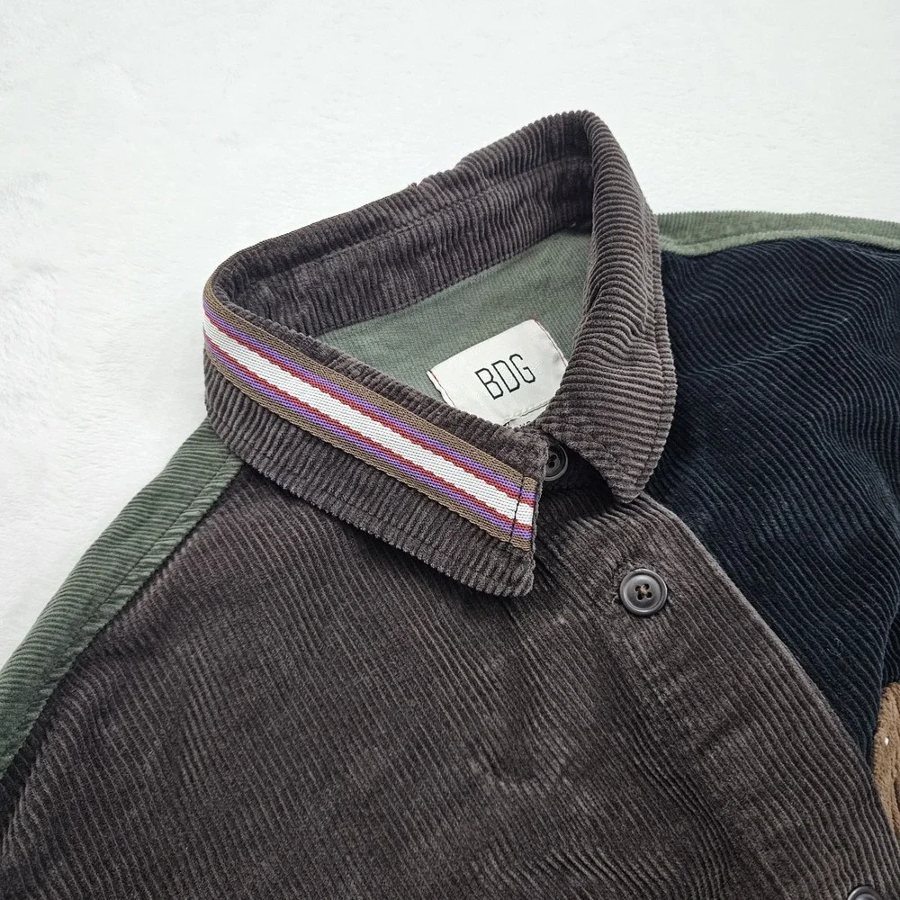 BDG Urban‎ Outfitters Royce Corduroy Patchwork Shirt Jacket Shacket Oversized XS